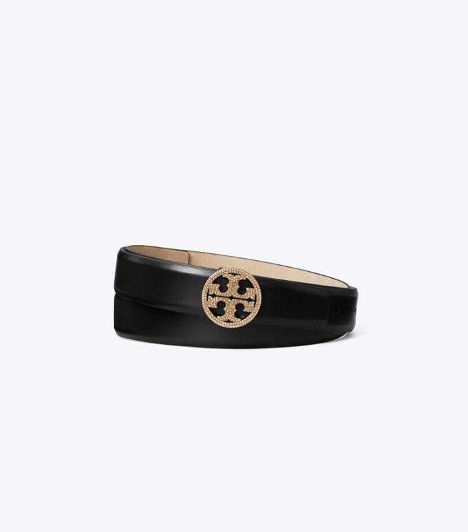 1″ Miller Smooth Leather Pavé Logo Belt 1″ Miller Smooth Leather Pavé Logo Belt