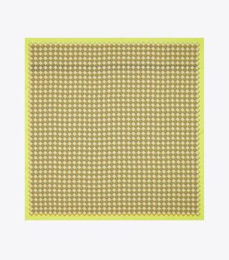 3D-rutig logotyp, dubbelsidig, överdimensionerad fyrkantig silkescarf