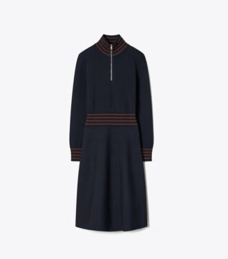 A-linjeformad turtleneckklänning med dragkedja