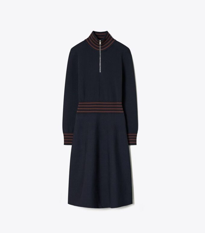 A-linjeformad turtleneckklänning med dragkedja A-linjeformad turtleneckklänning med dragkedja