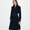 A-linjeformad turtleneckklänning med dragkedja A-linjeformad turtleneckklänning med dragkedja