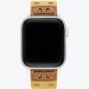 Band med dubbla nitar för Apple Watch®, gult läder
