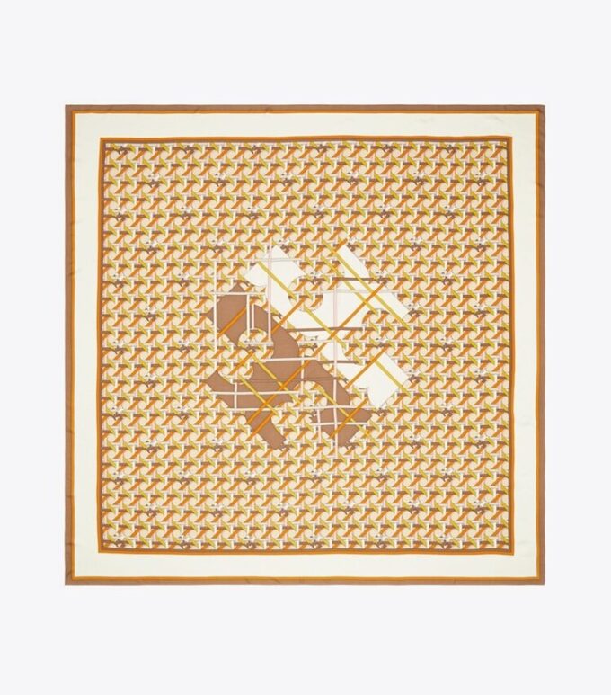 Basket-Weave Logo Oversized Square Scarf Basket-Weave Logo Oversized Square Scarf