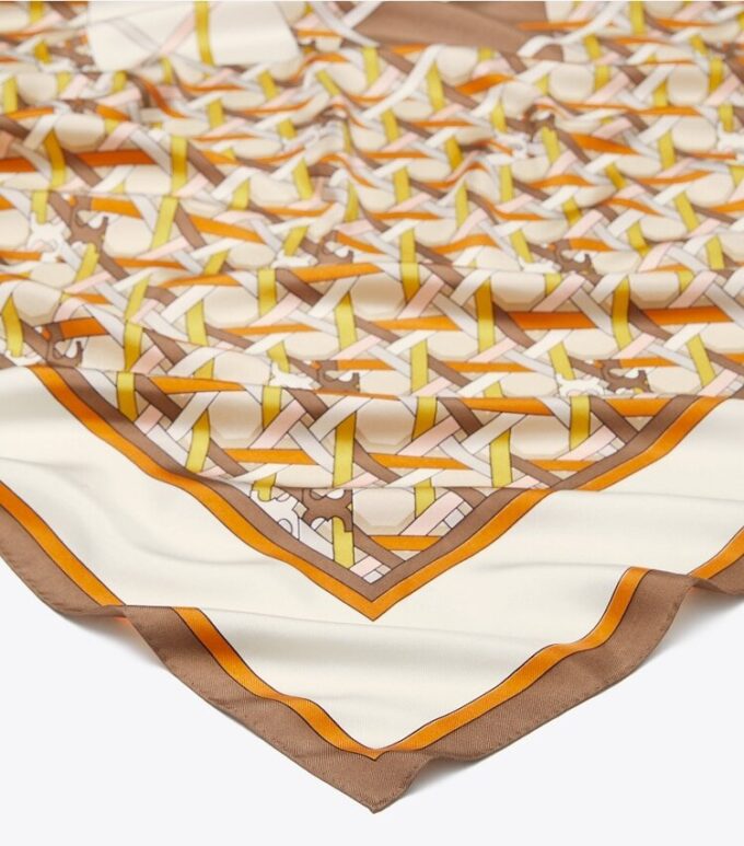 Basket-Weave Logo Oversized Square Scarf Basket-Weave Logo Oversized Square Scarf