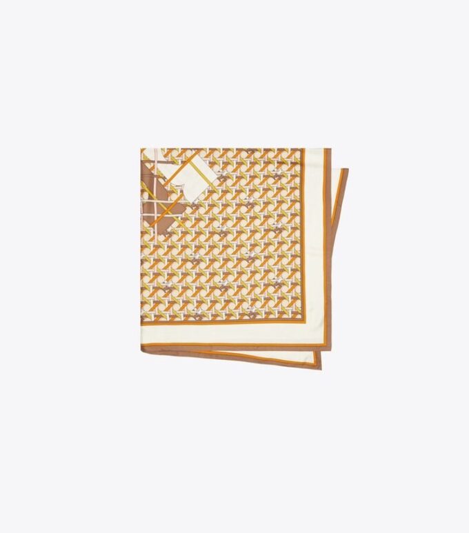 Basket-Weave Logo Oversized Square Scarf Basket-Weave Logo Oversized Square Scarf