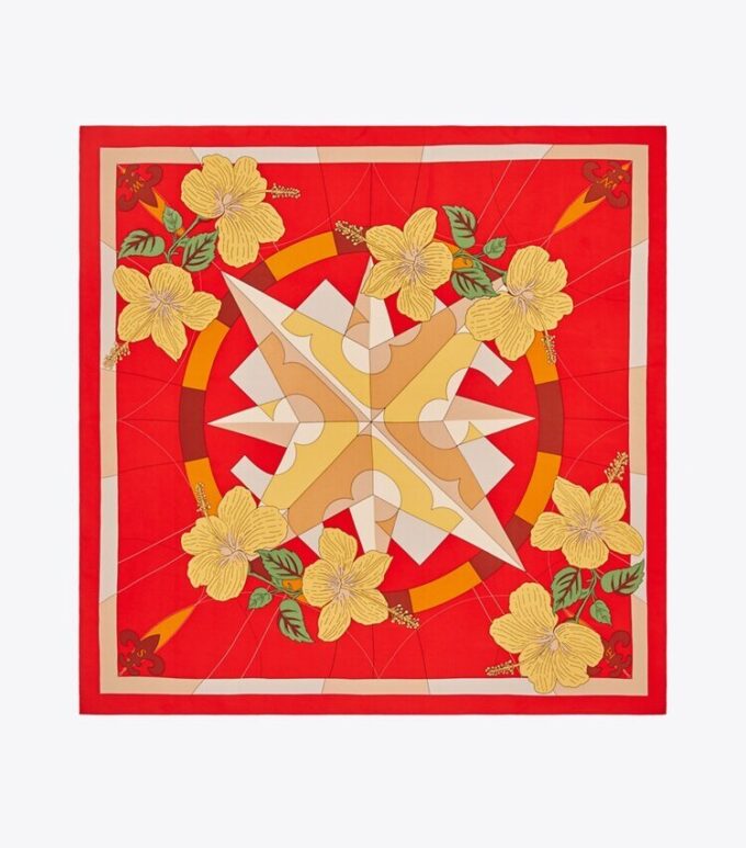 Blommig kompass silkesscarf Blommig kompass silkesscarf