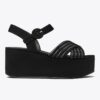 Bombe sandal med korsade remmar och plattform Bombe sandal med korsade remmar och plattform