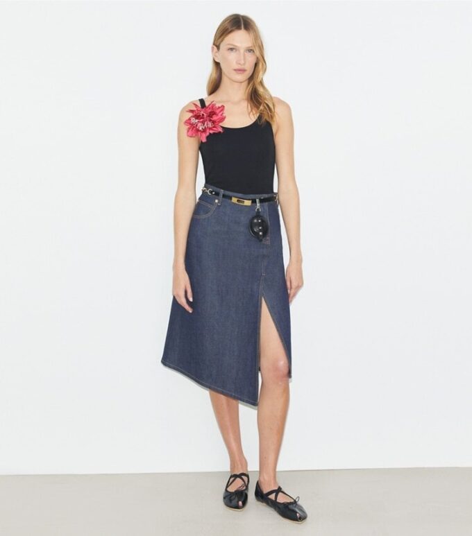Bomullsdenimkjol Bomullsdenimkjol