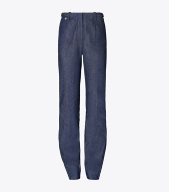 Bomullsjeans med dragkedja vid ankeln