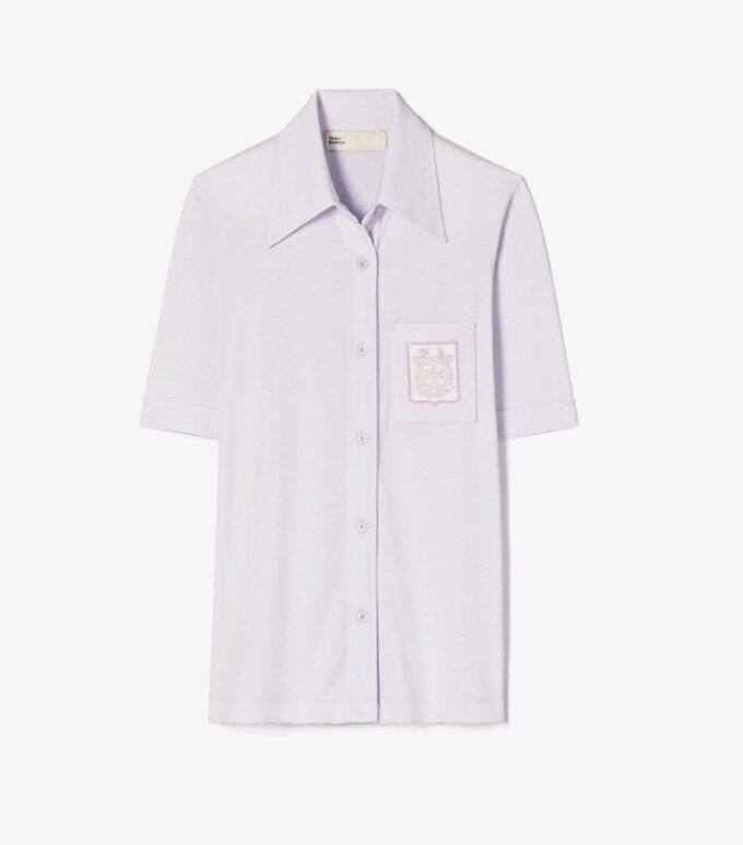 Broderad merceriserad bomullspolo Broderad merceriserad bomullspolo