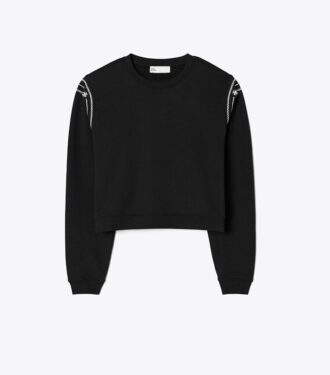 Broderad sweatshirt i fransk frotté