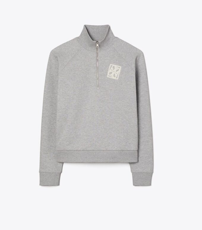 Broderad sweatshirt i fransk frotté Broderad sweatshirt i fransk frotté