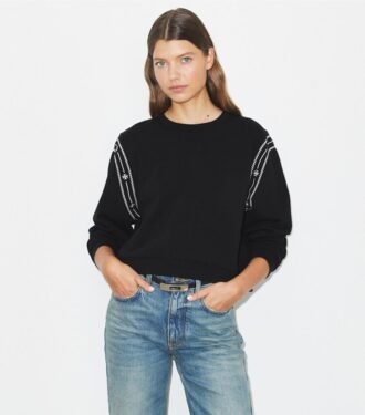 Broderad sweatshirt i fransk frotté