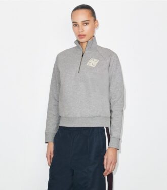 Broderad sweatshirt i fransk frotté