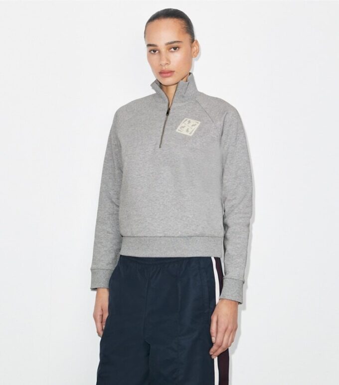 Broderad sweatshirt i fransk frotté Broderad sweatshirt i fransk frotté