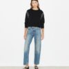 Broderad sweatshirt i fransk frotté Broderad sweatshirt i fransk frotté