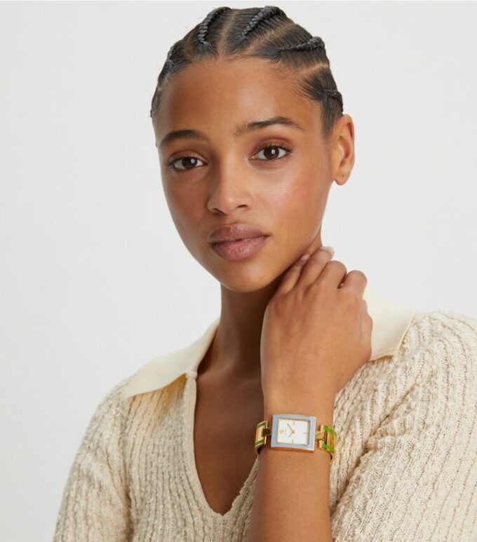 Buddy Bangle Watch, guldfärgat/flerfärgat rostfritt stål, 26 x 32 mm Buddy Bangle Watch, guldfärgat/flerfärgat rostfritt stål, 26 x 32 mm