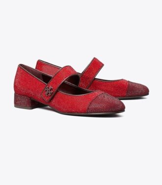 Cap-Toe Mary Jane Pavé Heeled Ballet
