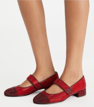 Cap-Toe Mary Jane Pavé Heeled Ballet