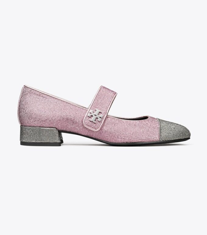 Cap-Toe Mary Jane Pavé Heeled Ballet Cap-Toe Mary Jane Pavé Heeled Ballet