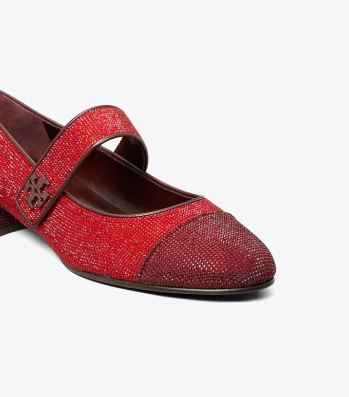 Cap-Toe Mary Jane Pavé Heeled Ballet Cap-Toe Mary Jane Pavé Heeled Ballet
