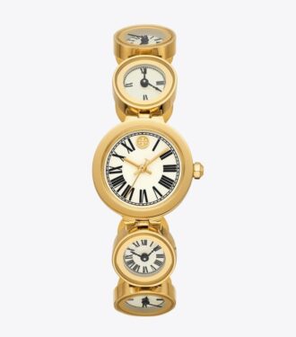 Clock Watch, guldfärgat rostfritt stål