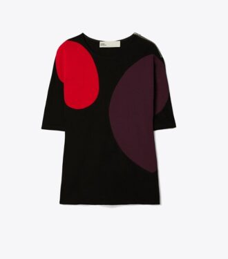 Colorblock-stickad topp