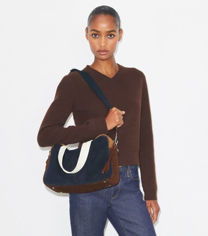 Colorblock Suede Satchel Colorblock Suede Satchel