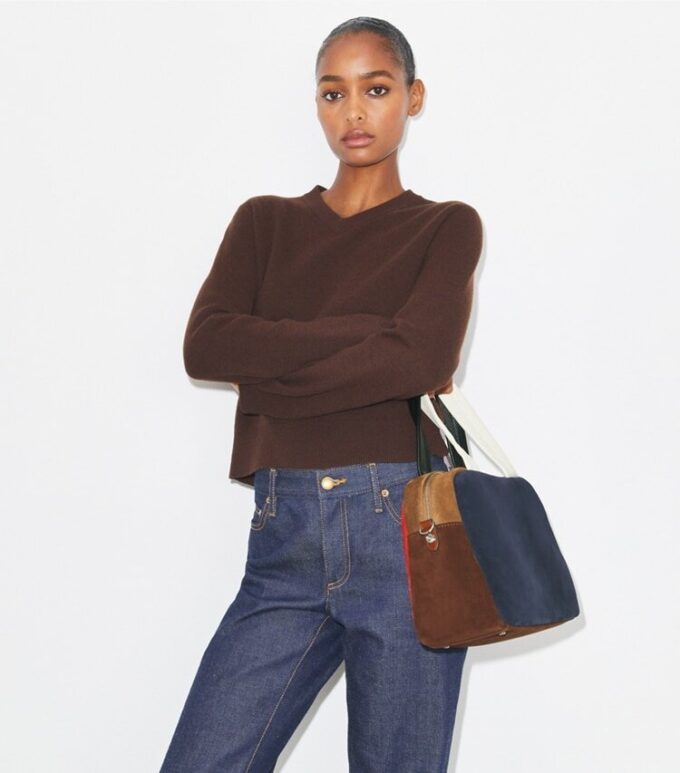 Colorblock Suede Satchel Colorblock Suede Satchel