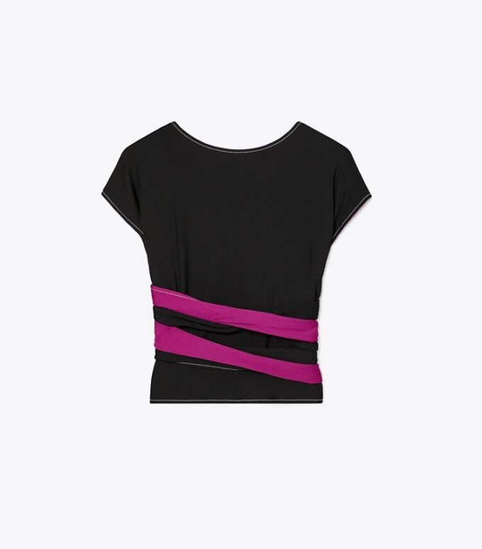 Crepe Jersey Wrap Top