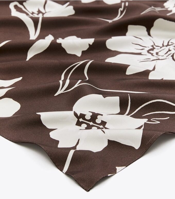 Daisy dubbelsidig fyrkantig silkescarf