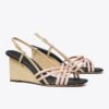 Espadriller med flera remmar och kilklack