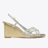 Espadriller med flera remmar och kilklack