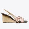 Espadriller med flera remmar och kilklack