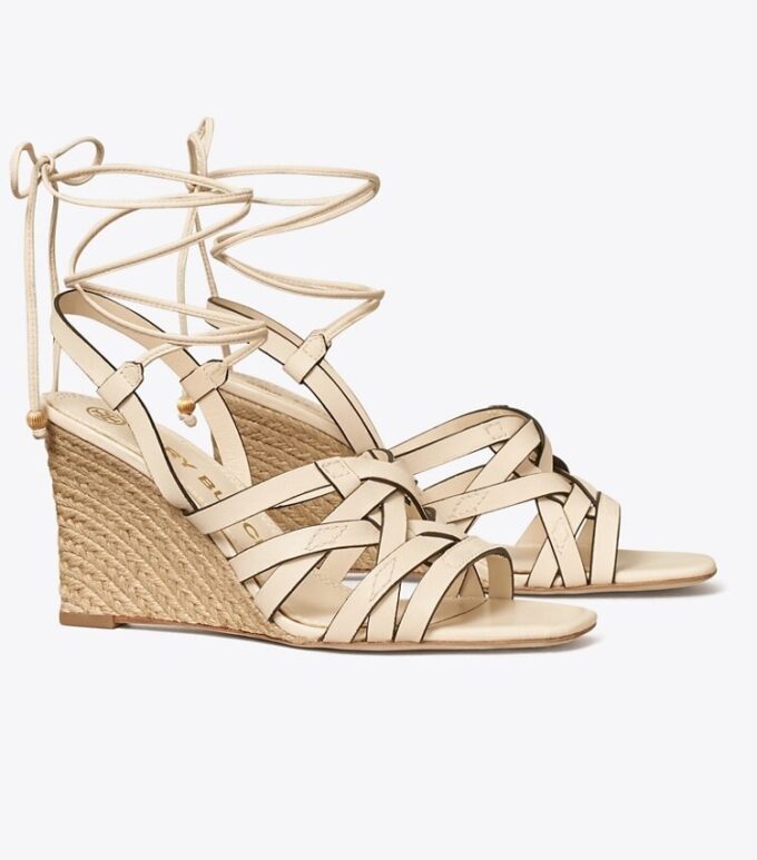 Espadriller med korgväv och kilklack Espadriller med korgväv och kilklack