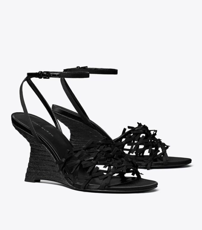 Espadriller med minibåge och kilklack