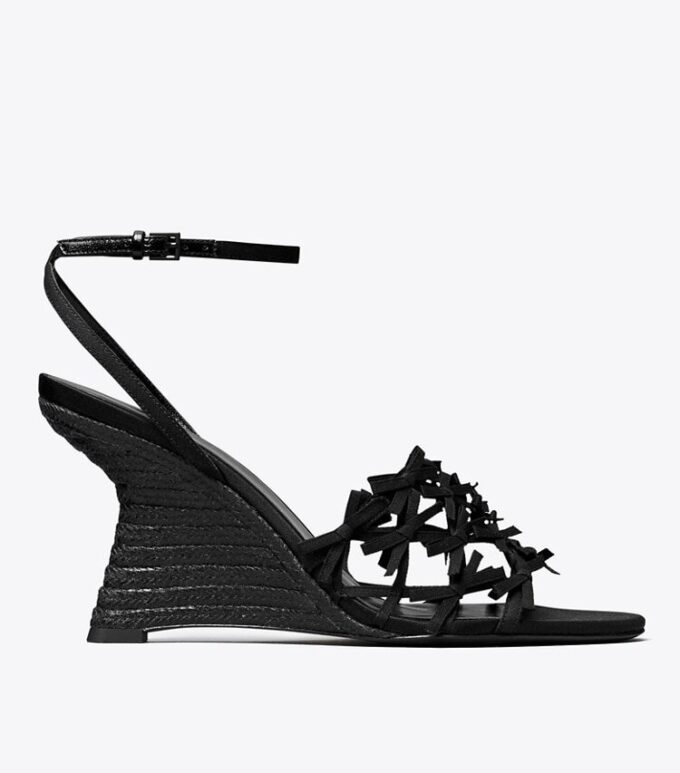 Espadriller med minibåge och kilklack