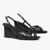 Espadrillesandaler med kilklack och flera remmar
