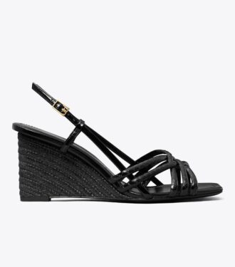 Espadrillesandaler med kilklack och flera remmar