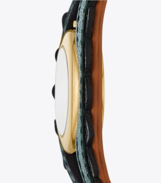 Evil Eye Bangle Watch, bagageläder/grön, 27 mm