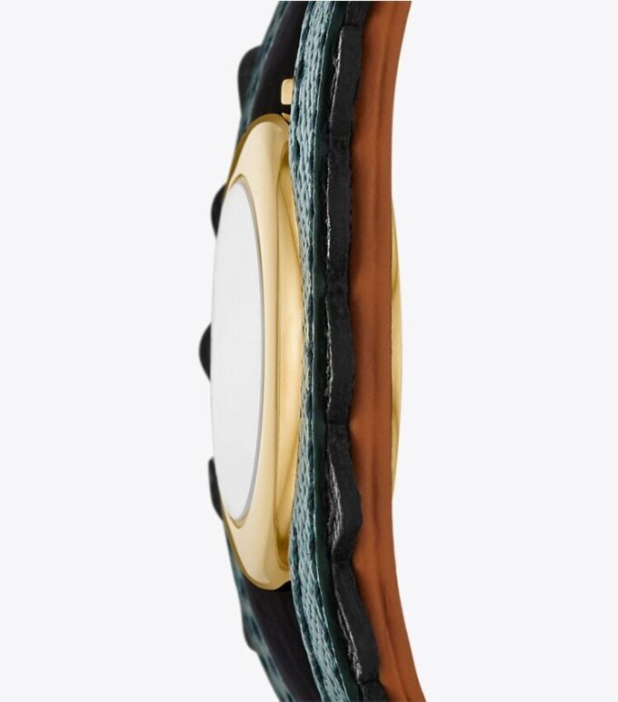 Evil Eye Bangle Watch, bagageläder/grön, 27 mm Evil Eye Bangle Watch, bagageläder/grön, 27 mm