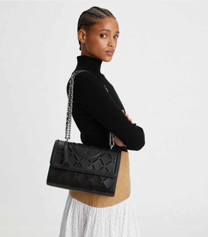 Fleming Diamond Perforated Convertible Shoulder Bag Fleming Diamond Perforated Convertible Shoulder Bag
