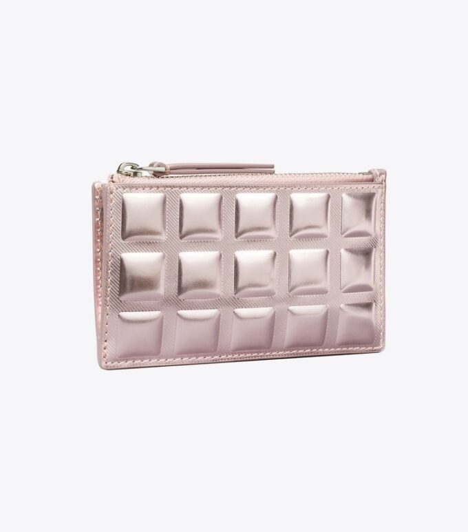 Fleming Metallic Square Quilt Zip Card Case