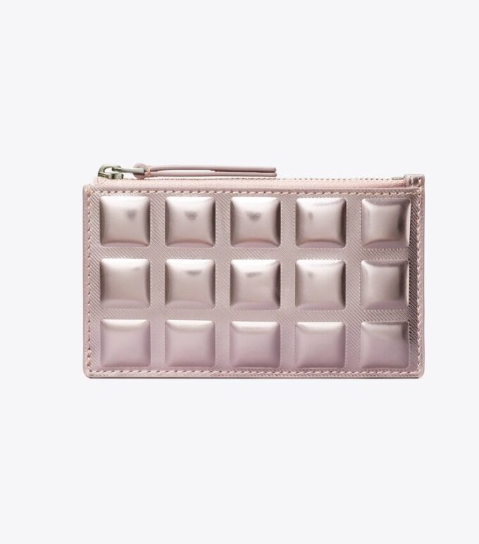 Fleming Metallic Square Quilt Zip Card Case