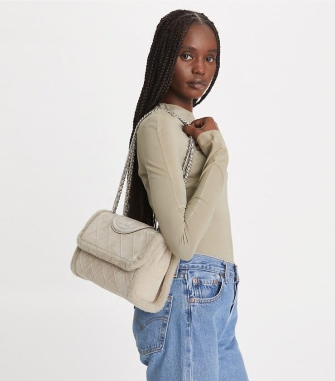 Fleming Soft Shearling Convertible Shoulder Bag Fleming Soft Shearling Convertible Shoulder Bag