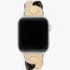 Flätat armband för Apple Watch®, krämfärgat/svart läder, 38 mm – 40 mm Flätat armband för Apple Watch®, krämfärgat/svart läder, 38 mm – 40 mm