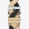 Flätat armband för Apple Watch®, krämfärgat/svart läder, 38 mm – 40 mm Flätat armband för Apple Watch®, krämfärgat/svart läder, 38 mm – 40 mm
