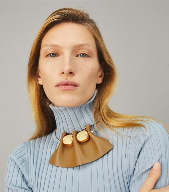 Fluted Leather Collar Necklace Fluted Leather Collar Necklace