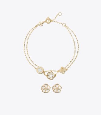 Forget Me Not-armband och örhängen i presentförpackning