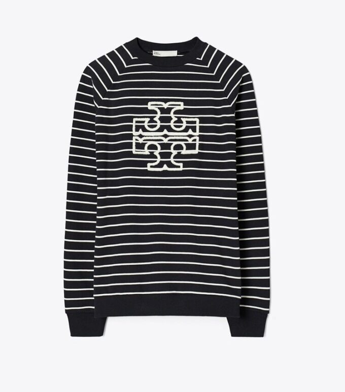 French Terry Striped Logo Crew French Terry Striped Logo Crew